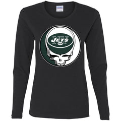 New York Jets Grateful Dead Steal Your Face Football Nfl Shirts Women Long Sleeve Shirt Women Long Sleeve Shirt - parenttees