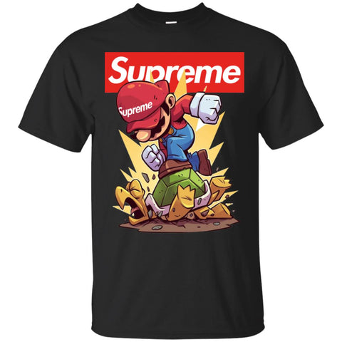 Supreme Mario Gaming T-shirt Men Cotton T-Shirt Black / S Men Cotton T-Shirt - parenttees