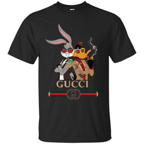 Gucci Trending T-shirt Rabbit And Donald T-shirt Men Cotton T-Shirt Black / S Men Cotton T-Shirt - parenttees