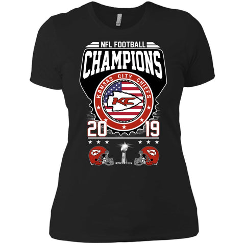 Nfl – Football Champions Kansas City Chiefs Super Bowl 2019 Women Cotton T-Shirt Black / X-Small Women Cotton T-Shirt - parenttees