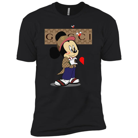 Mickey Mouse Love Couple T-shirt Valentine's Day T-shirt Men Short Sleeve T-Shirt Black / X-Small Men Short Sleeve T-Shirt - parenttees