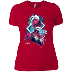 Marvel Captain Marvel Space Glow Neon Women Cotton T-Shirt Women Cotton T-Shirt - parenttees