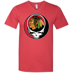 Chicago Blackhawks Grateful Dead Steal Your Face Hockey Nhl Shirts Men V-Neck T-Shirt