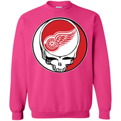 Detroit Red Wings Grateful Dead Steal Your Face Hockey Nhl Shirts Crewneck Pullover Sweatshirt Crewneck Pullover Sweatshirt - parenttees