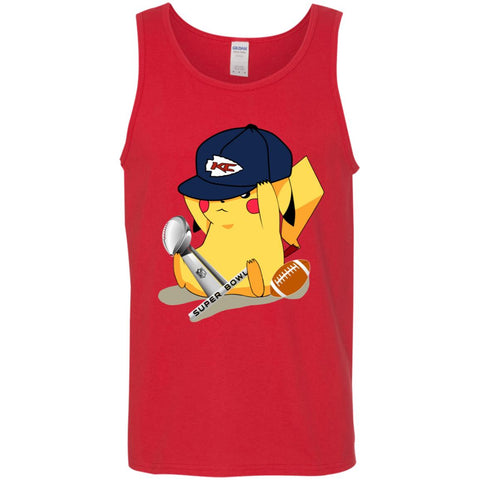 Nfl – Kansas City Chiefs Pikachu Super Bowl 2019 Football Men Cotton Tank Red / X-Small Men Cotton Tank - parenttees