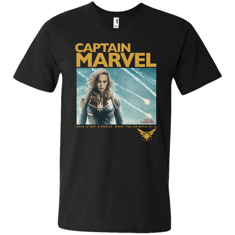 Captain Marvel Vintage Movie Poster Style Men V-Neck T-Shirt Black / S Men V-Neck T-Shirt - parenttees