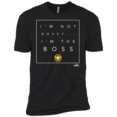 Captain Marvel Not Bossy I'm The Boss Men Short Sleeve T-Shirt Black / X-Small Men Short Sleeve T-Shirt - parenttees