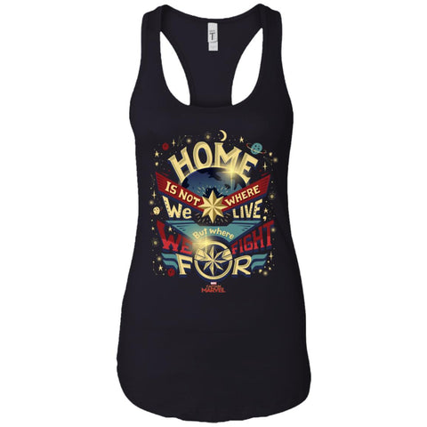 Captain Marvel Home Is What We Fight For Women Tank Top Black / X-Small Women Tank Top - parenttees