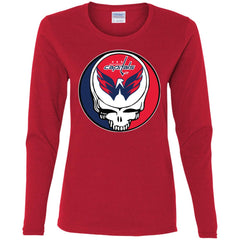 Washington Capitals Grateful Dead Steal Your Face Hockey Nhl Shirts Women Long Sleeve Shirt Women Long Sleeve Shirt - parenttees