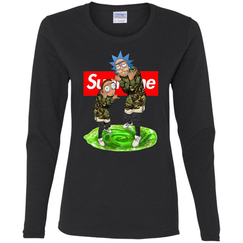 Supreme Rick And Morty Best T-shirt Women Long Sleeve Shirt Black / S Women Long Sleeve Shirt - parenttees