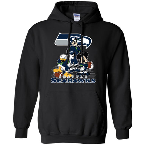 Mickey Mouse Seattle Seahawks American Football Nfl Sports Shirt Pullover Hoodie Sweatshirt Black / S Pullover Hoodie Sweatshirt - parenttees