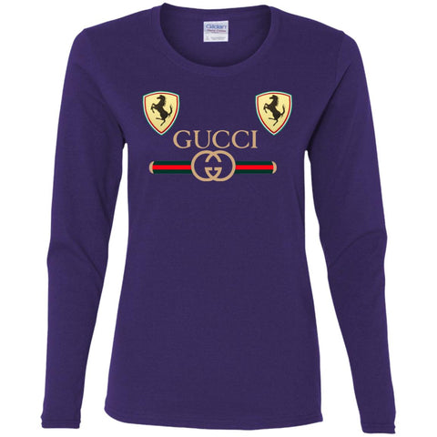 Best Gucci Ferrari New T-shirt Women Long Sleeve Shirt Purple / S Women Long Sleeve Shirt - parenttees