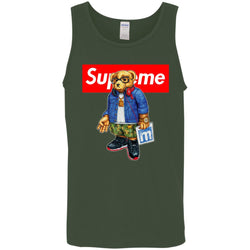 Supreme Bear Style Music T-shirt Men Cotton Tank