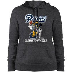 Los Angeles Rams Gateway To Victory Super Bowl 2019 Mickey Mouse Football Nfl Women Hooded Sweatshirt