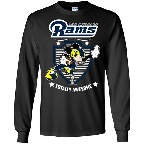 Nfl – Los Angeles Rams Totally Awesome Mickey Mouse Super Bowl 2019 Football Men Long Sleeve Shirt Black / S Men Long Sleeve Shirt - parenttees