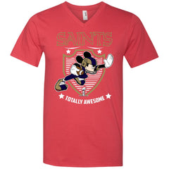 Nfl – New Orleans Saints Totally Awesome Mickey Mouse Super Bowl 2019 Football Men V-Neck T-Shirt Men V-Neck T-Shirt - parenttees