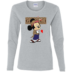 Mickey Mouse Love Couple T-shirt Valentine's Day T-shirt Women Long Sleeve Shirt Women Long Sleeve Shirt - parenttees