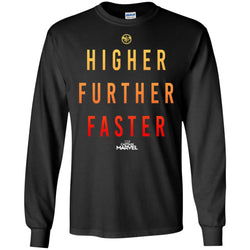 Marvel Captain Marvel Movie Higher Faster Men Long Sleeve Shirt