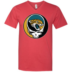 Jacksonville Jaguars Grateful Dead Steal Your Face Football Nfl Shirts Men V-Neck T-Shirt Men V-Neck T-Shirt - parenttees