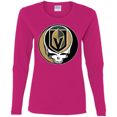 Vegas Golden Knights Grateful Dead Steal Your Face Hockey Nhl Shirts Women Long Sleeve Shirt Women Long Sleeve Shirt - parenttees