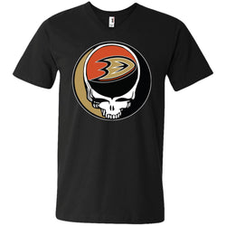 Anaheim Ducks Grateful Dead Steal Your Face Hockey Nhl Shirts Men V-Neck T-Shirt