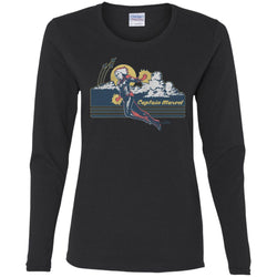 Marvel Captain Marvel Flight Clouds Vintage Women Long Sleeve Shirt