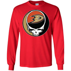 Anaheim Ducks Grateful Dead Steal Your Face Hockey Nhl Shirts Men Long Sleeve Shirt Men Long Sleeve Shirt - parenttees