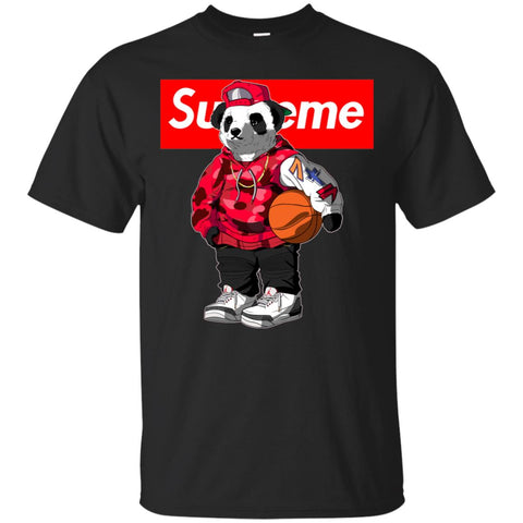 Supreme Bear Basketball T-shirt Men Cotton T-Shirt Black / S Men Cotton T-Shirt - parenttees