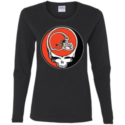 Cleveland Browns Grateful Dead Steal Your Face Football Nfl Shirts Women Long Sleeve Shirt