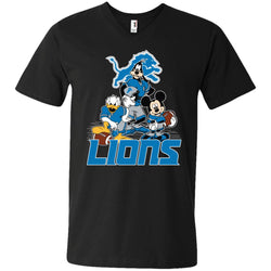 Mickey Mouse Detroit Lions American Football Nfl Sports Shirt Men V-Neck T-Shirt