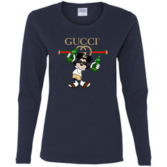 Gucci Mickey Mouse Drink Beer T-shirt Women Long Sleeve Shirt Women Long Sleeve Shirt - parenttees