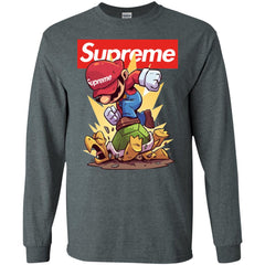 Supreme Mario Gaming T-shirt Men Long Sleeve Shirt Men Long Sleeve Shirt - parenttees