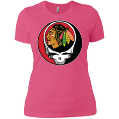 Chicago Blackhawks Grateful Dead Steal Your Face Hockey Nhl Shirts Women Cotton T-Shirt Women Cotton T-Shirt - parenttees