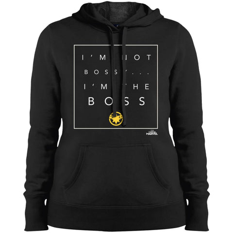 Captain Marvel Not Bossy I'm The Boss Women Hooded Sweatshirt Black / X-Small Women Hooded Sweatshirt - parenttees