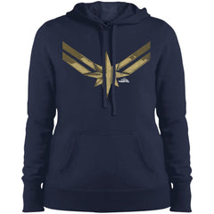 Captain Marvel Simple Gold Shadowed Logo Women Hooded Sweatshirt Women Hooded Sweatshirt - parenttees