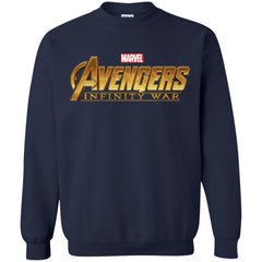 Marvel Avengers Infinity War Golden Logo Crewneck Pullover Sweatshirt Crewneck Pullover Sweatshirt - parenttees