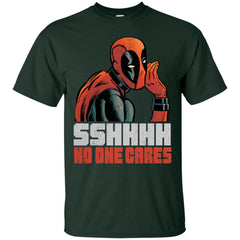 Marvel Deadpool Shhh No One Cares Whisper Men Cotton T-Shirt Men Cotton T-Shirt - parenttees