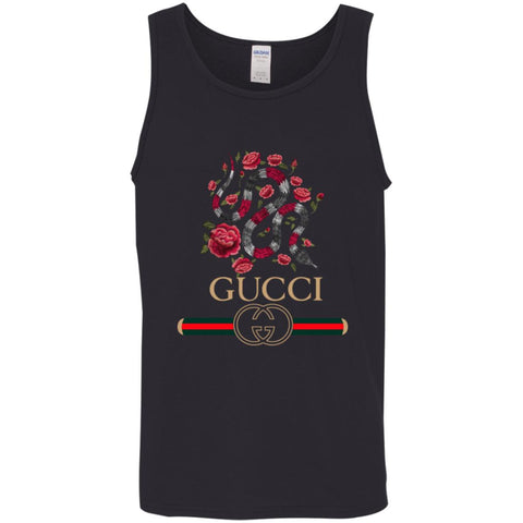 Gucci Logo Snake T-shirt Men Cotton Tank Black / X-Small Men Cotton Tank - parenttees