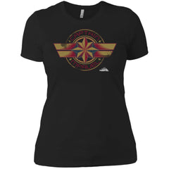 Captain Marvel Color Fade Circle Logo Badge Women Cotton T-Shirt Women Cotton T-Shirt - parenttees