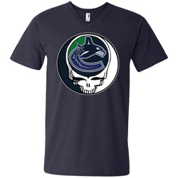 Vancouver Canucks Grateful Dead Steal Your Face Hockey Nhl Shirts Men V-Neck T-Shirt