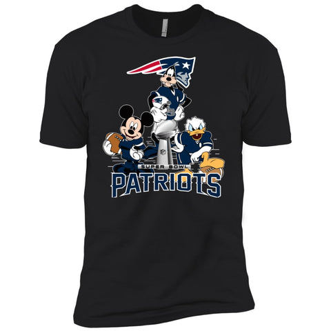 Nfl - New England Patriots Donald Duck Goofy Mickey Mouse Super Bowl 2019 Football Men Short Sleeve T-Shirt Black / X-Small Men Short Sleeve T-Shirt - parenttees