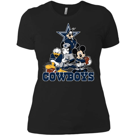 Mickey Mouse Dallas Cowboys American Football Nfl Sports Shirt Women Cotton T-Shirt Black / X-Small Women Cotton T-Shirt - parenttees