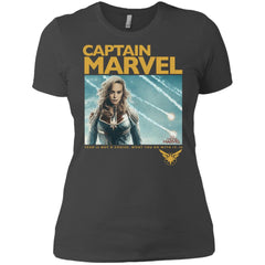 Captain Marvel Vintage Movie Poster Style Women Cotton T-Shirt Women Cotton T-Shirt - parenttees