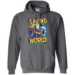 Captain Marvel Saving The World Portrait Pullover Hoodie Sweatshirt Pullover Hoodie Sweatshirt - parenttees