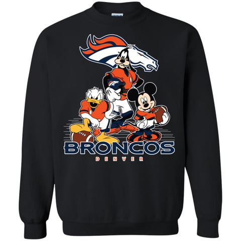 Mickey Mouse Denver Broncos American Football Nfl Sports Shirt Crewneck Pullover Sweatshirt Black / S Crewneck Pullover Sweatshirt - parenttees