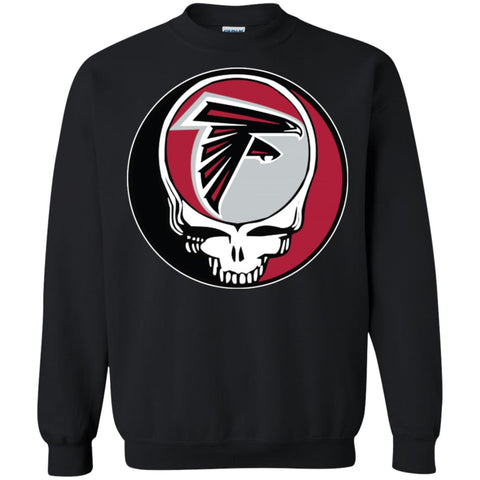 Atlanta Falcons Grateful Dead Steal Your Face Football Nfl Shirts Crewneck Pullover Sweatshirt Black / S Crewneck Pullover Sweatshirt - parenttees