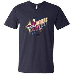 Captain Marvel Higher Further Faster Drawn Men V-Neck T-Shirt Men V-Neck T-Shirt - parenttees