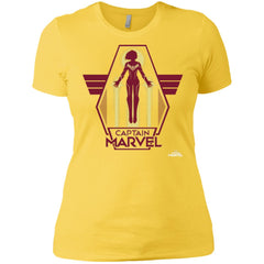 Captain Marvel Red Yellow Flight Powers Women Cotton T-Shirt Women Cotton T-Shirt - parenttees