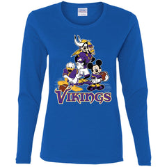 Mickey Mouse Minnesota Vikings American Football Nfl Sports Shirt Women Long Sleeve Shirt Women Long Sleeve Shirt - parenttees