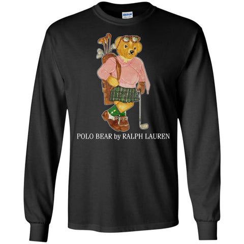 Polo Bear Ralph Lauren T-shirt Men Long Sleeve Shirt Black / S Men Long Sleeve Shirt - parenttees